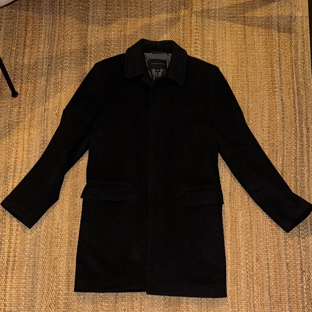 Banana Republic Classic Charcoal Gray Wool Coat